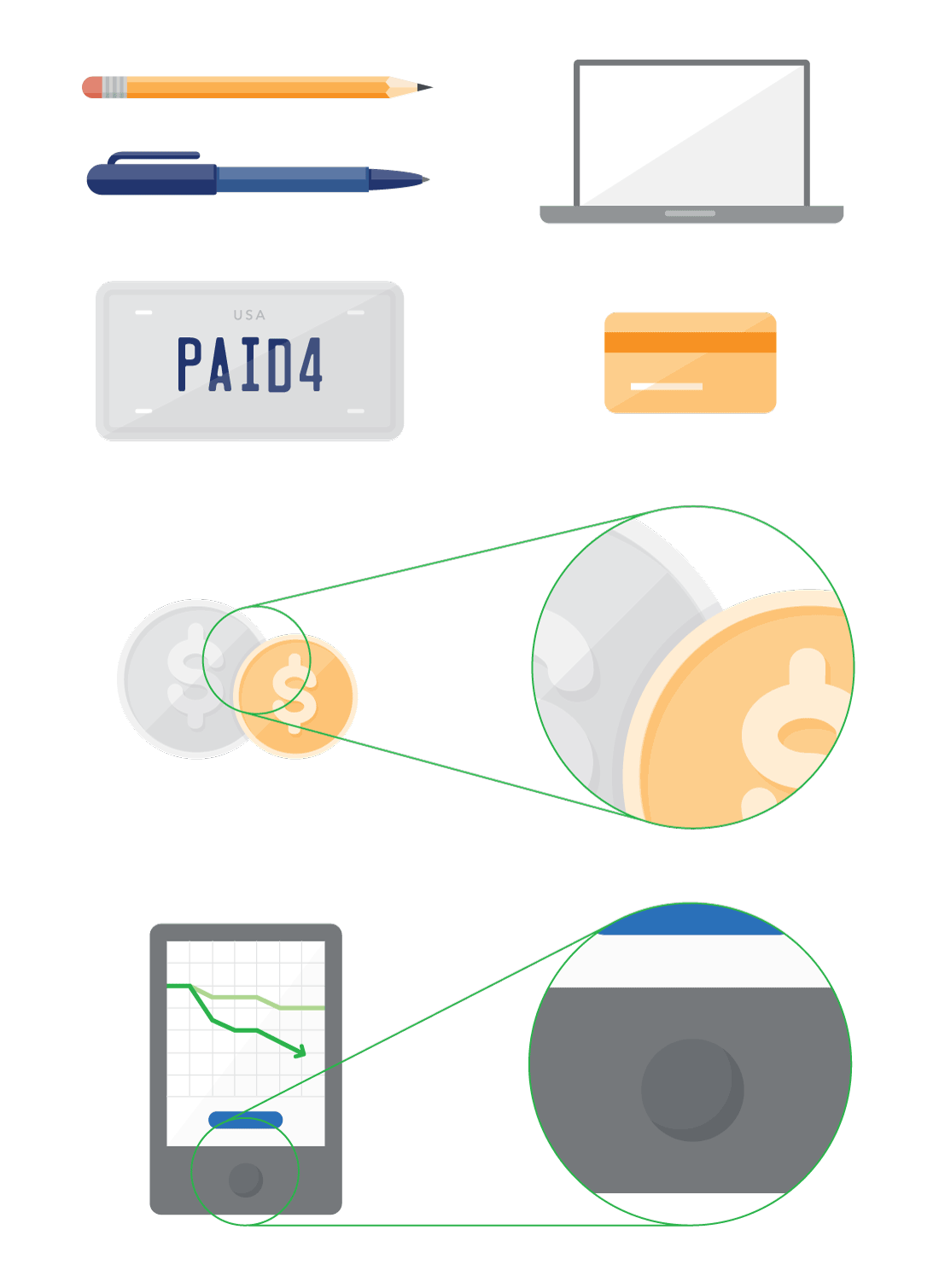 Examples of shading and highlights in illustration